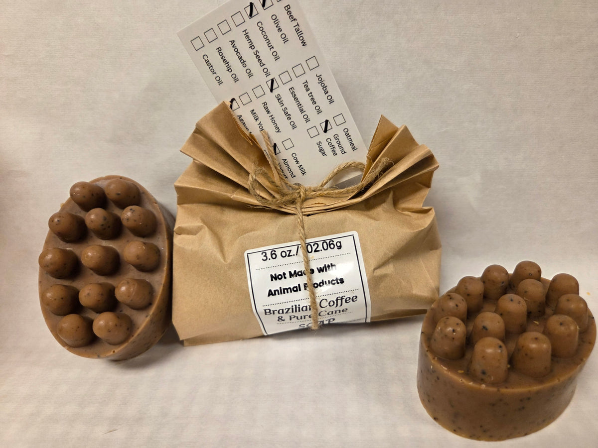 Brazilian Coffee & Pure Cane Soap(Not made with Animal Products)-Spa Type Bar