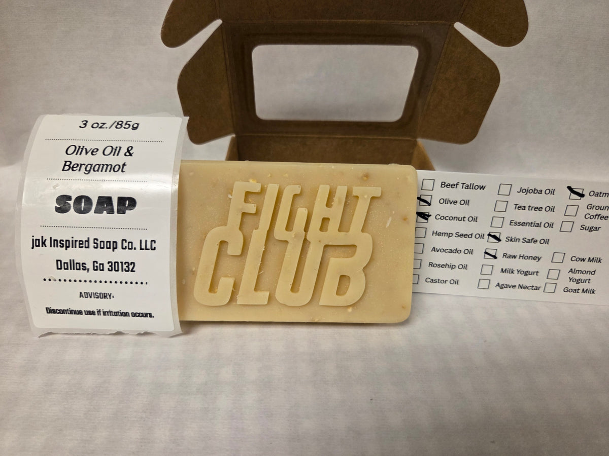 Olive Oil & Bergamot Soap-Fight Club Type Bar