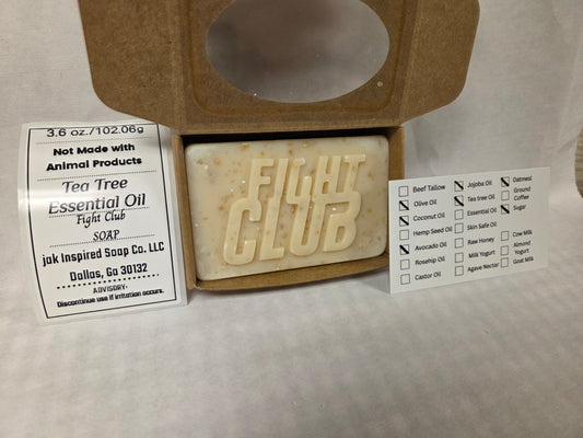 Unscented Tea Tree Essential Oil Soap (Not Produced with Animal Products)-Fight Club Type Bar