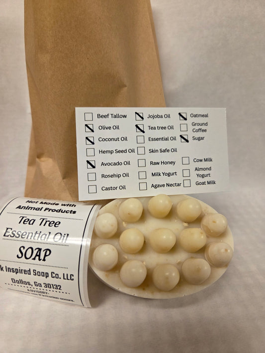 Unscented Tea Tree Essential Oil Soap (Not Produced with Animal Products)- Spa Type Bar